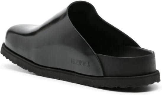 Birkenstock Boston leren slippers Zwart