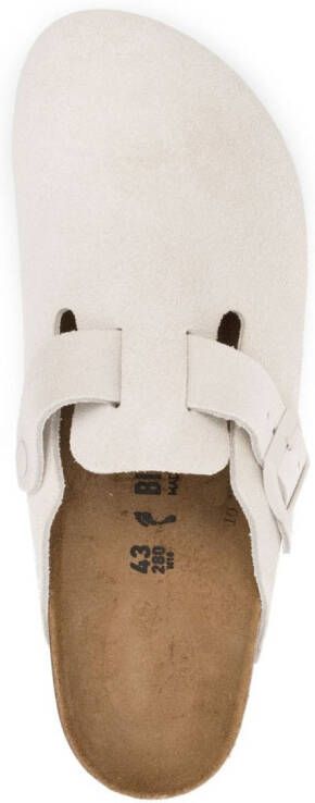 Birkenstock Boston leren slippers Wit