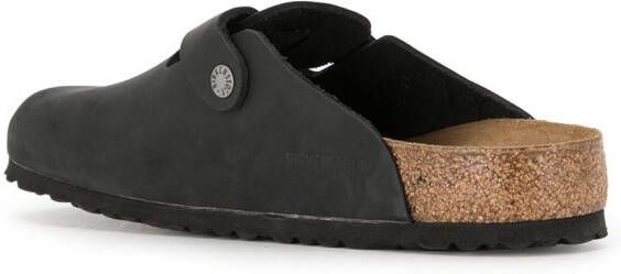 Birkenstock Boston slippers met gesp Zwart