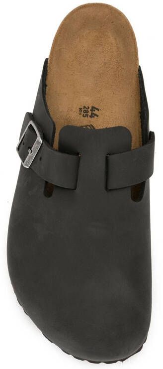 Birkenstock Boston slippers met gesp Zwart