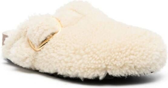 Birkenstock Boston muiltjes met plateauzool en gesp Beige