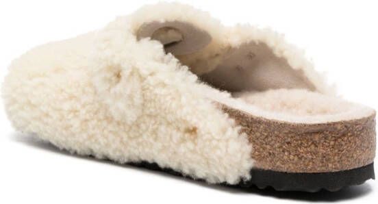 Birkenstock Boston muiltjes met plateauzool en gesp Beige