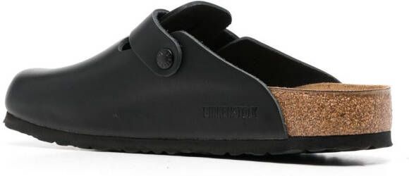 Birkenstock Boston slippers verfraaid met gesp Zwart