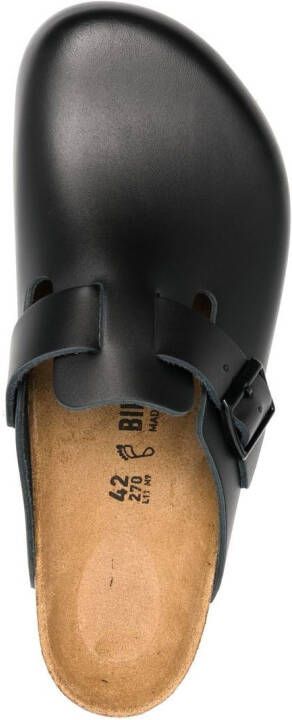 Birkenstock Boston slippers verfraaid met gesp Zwart