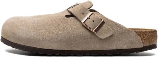 Birkenstock Boston suède sandalen Beige