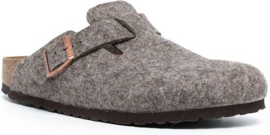 Birkenstock Boston vilten muiltjes Bruin