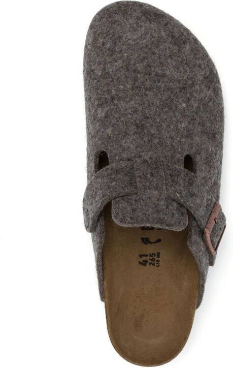 Birkenstock Boston vilten muiltjes Bruin