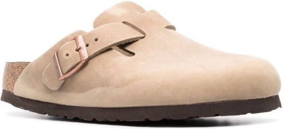 Birkenstock Leren slippers Bruin