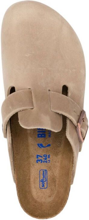 Birkenstock Leren slippers Bruin