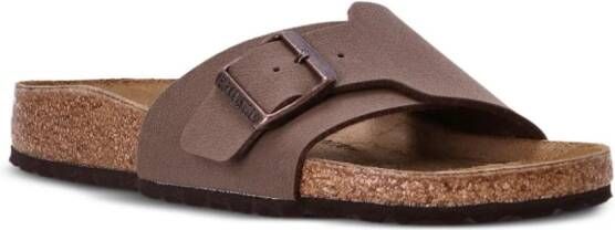 Birkenstock Catalina leren slippers Bruin