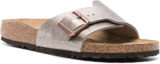 Birkenstock Catalina metallic leren sandalen Goud