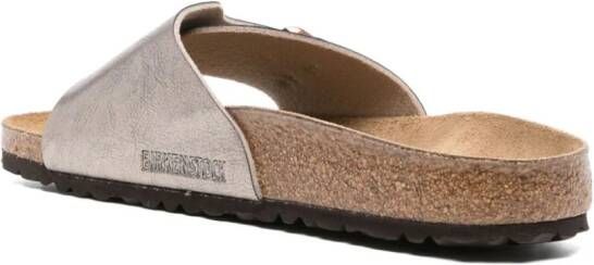 Birkenstock Catalina metallic leren sandalen Goud