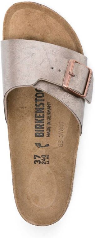 Birkenstock Catalina metallic leren sandalen Goud