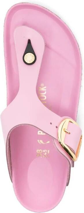 Birkenstock Gizeh leren sandalen met grote gesp Roze