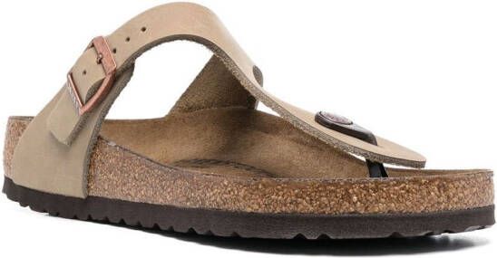 Birkenstock Gizeh sandalen met gesp Bruin