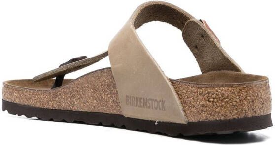 Birkenstock Gizeh sandalen met gesp Bruin
