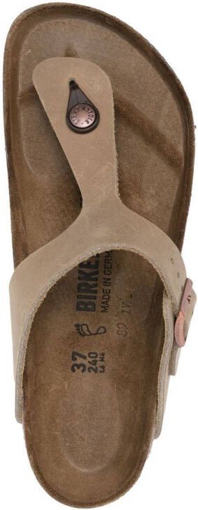Birkenstock Gizeh sandalen met gesp Bruin