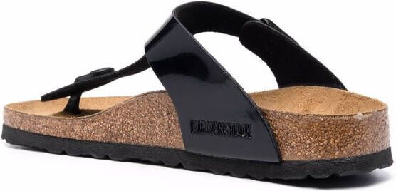 Birkenstock Gizeh lakleren sandalen Zwart