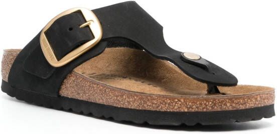 Birkenstock Gizeh leren sandalen Zwart