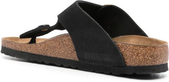 Birkenstock Gizeh leren sandalen Zwart