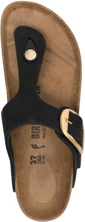 Birkenstock Gizeh leren sandalen Zwart