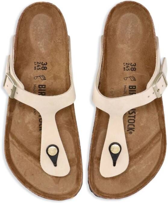 Birkenstock Gizeh leren teenslippers Beige