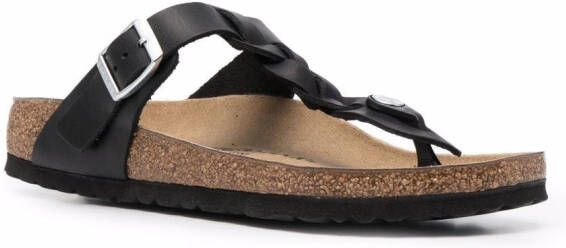 Birkenstock Gizeh sandalen met gevlochten bandje Zwart