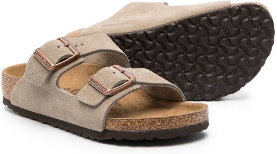 Birkenstock Kids Arizona leren sandalen Groen