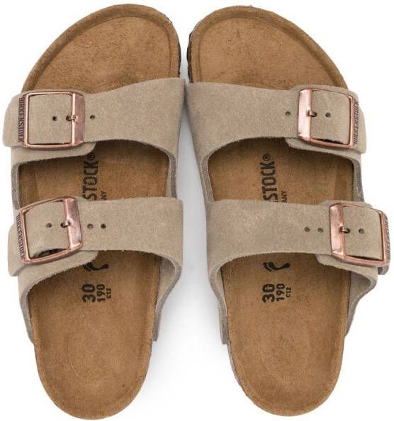 Birkenstock Kids Arizona leren sandalen Groen