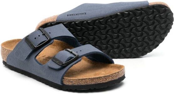 Birkenstock Kids Arizona sandalen met dubbele bandjes Blauw