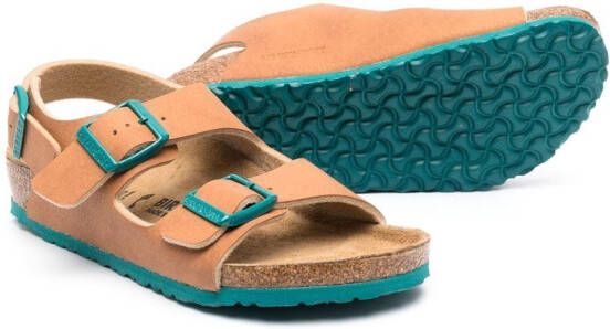 Birkenstock Kids Arizona sandalen met gesp Bruin