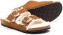 Birkenstock Kids Arizona sandalen met lammy afwerking Bruin - Thumbnail 2
