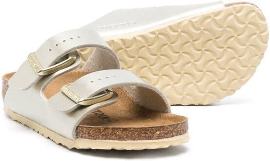 Birkenstock Kids Arizona sandalen met metallic-effect Goud