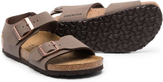 Birkenstock Kids Sandalen met gesp Bruin