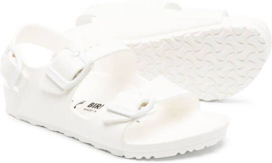 Birkenstock Kids Milano sandalen met gesp Wit