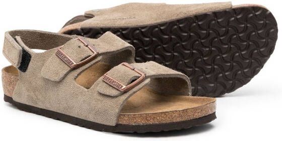 Birkenstock Kids Milano HL leren sandalen Groen