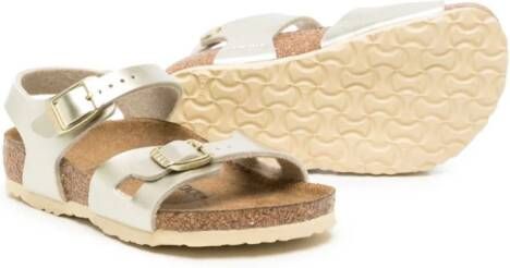 Birkenstock Kids Rio metallic sandalen Goud