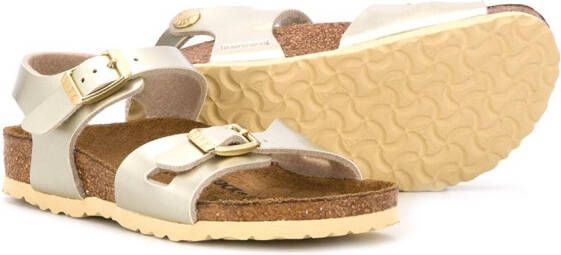 Birkenstock Kids Rio metallic sandalen Goud