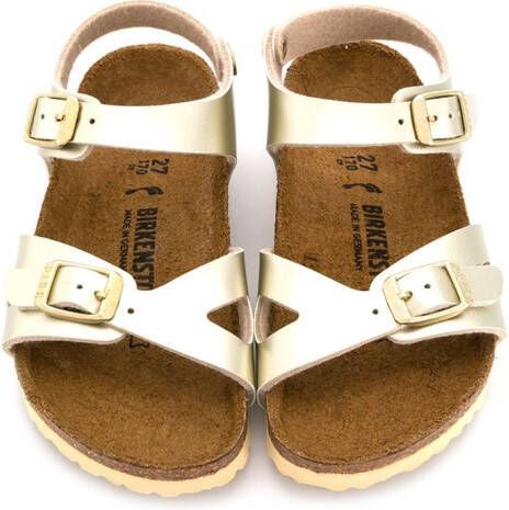 Birkenstock Kids Rio metallic sandalen Goud