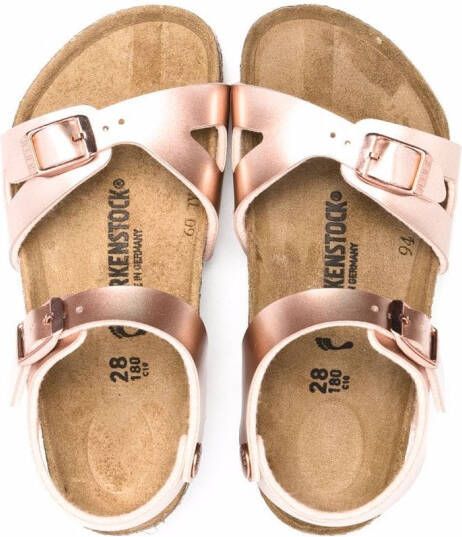 Birkenstock Kids Sandalen met metallic-effect Roze