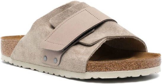 Birkenstock Kyoto sandalen met klittenband Beige