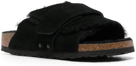 Birkenstock Kyoto suède sandalen Zwart