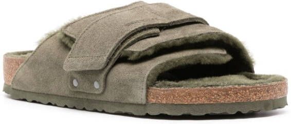 Birkenstock Kyoto suède slippers Groen