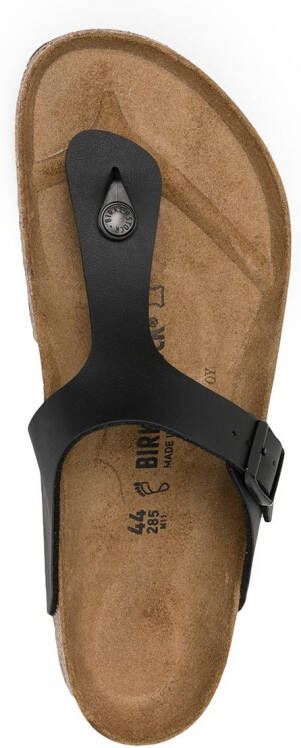 Birkenstock Leren teenslippers Zwart