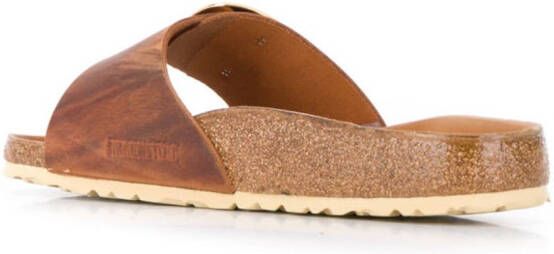 Birkenstock Madrid geoliede sandalen Bruin