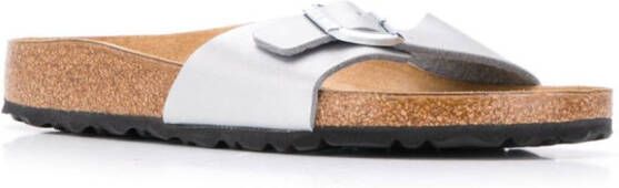 Birkenstock Madrid geoliede sandalen Zilver