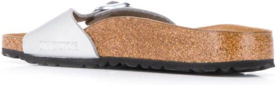Birkenstock Madrid geoliede sandalen Zilver