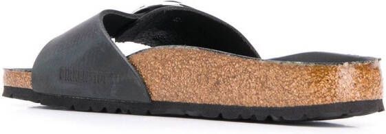 Birkenstock Madrid geoliede sandalen Zwart