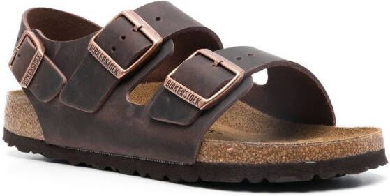 Birkenstock Milano sandalen met gesp Bruin