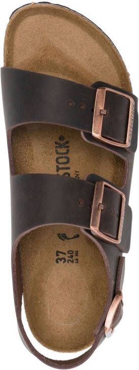 Birkenstock Milano sandalen met gesp Bruin